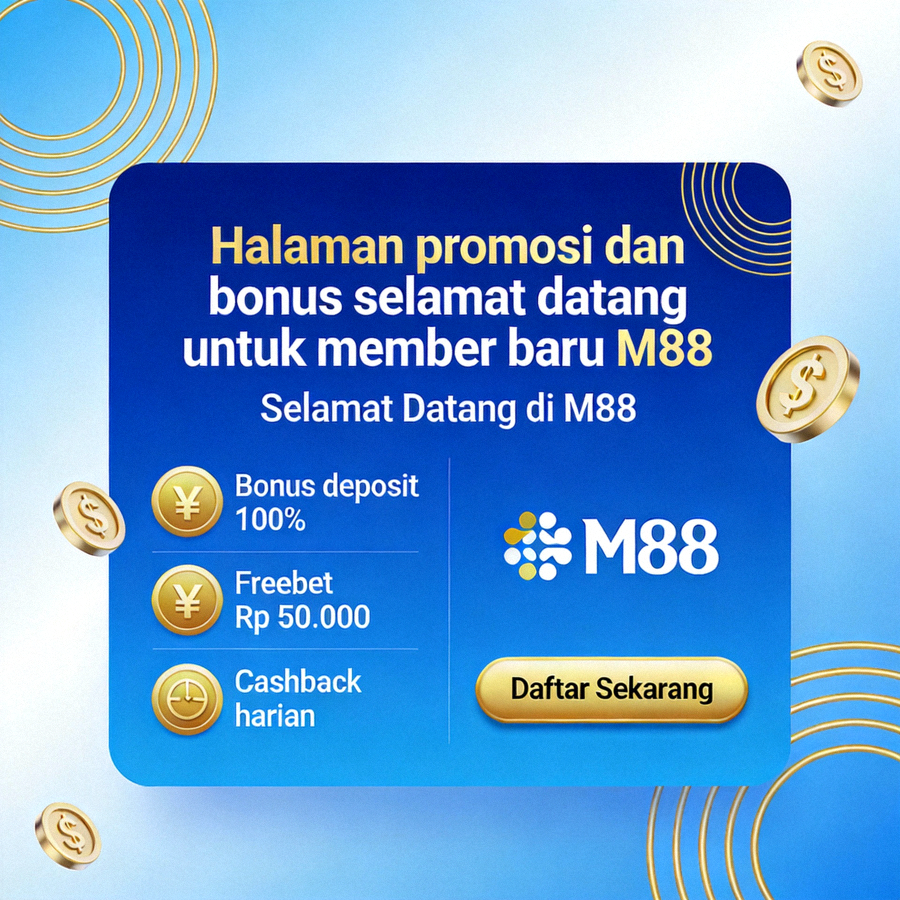Halaman promosi dan bonus selamat datang untuk member baru M88